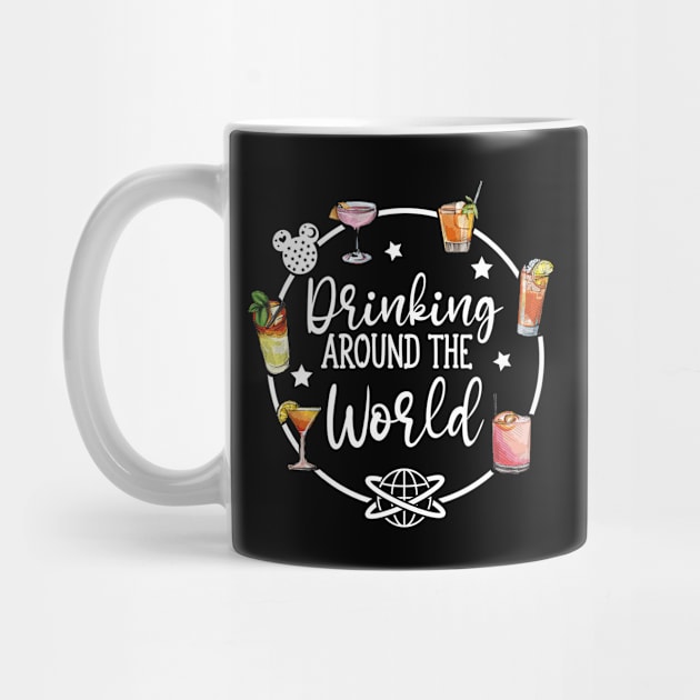 Drinking Around The World, Vacation Gift, Epcot Drinking Shirt, Vacation Gift, White Version 2/2 by Modern Art